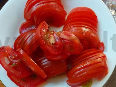 Baklažanų ritinėliai su dešrainiu sūriu Žingsnis 3