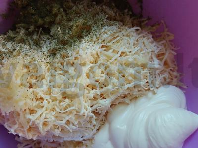 Baklažanų ritinėliai su dešrainiu sūriu Žingsnis 6