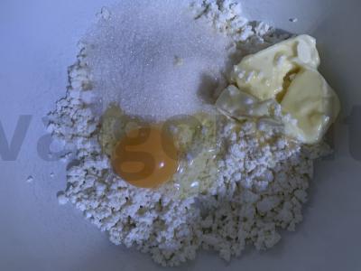 Varškės pyragas su mandarinais Žingsnis 1