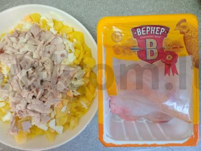 Šaltibarščiai su virtais vištienos šlaunelėmis ant duonos kvaso Žingsnis 4