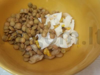 Salotos su žaliaisiais lęšiais ir kukurūzais Žingsnis 2