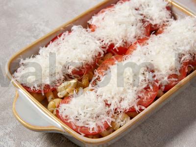 Makaronai su pomidorais ir sūriu orkaitėje Žingsnis 6