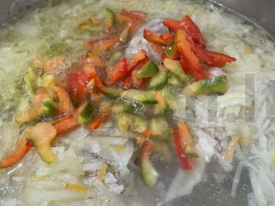 Borsčas „Aromatingas“ su žaliu svogūnu Žingsnis 8