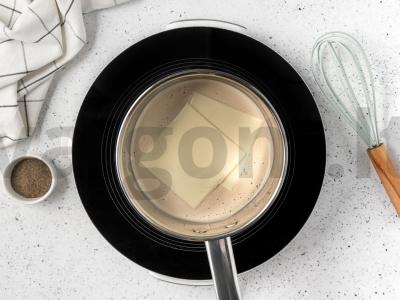 Kepti pipirai su „Trijų sūrių“ padažu Žingsnis 4