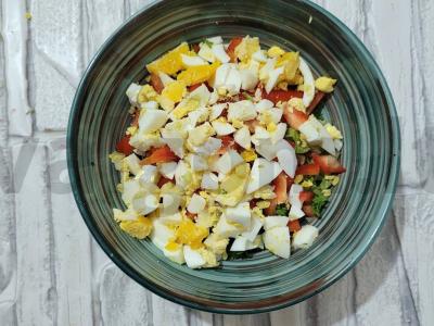 Sultingas salotas su daržovėmis ir parmezanu Žingsnis 3