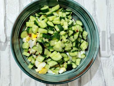 Sultingas salotas su daržovėmis ir parmezanu Žingsnis 4