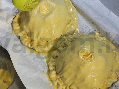 Šventinis vištienos pyragas su grybais ir šonine Žingsnis 26