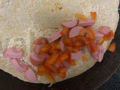 Avižų blynas su dešra ir paprika Žingsnis 7