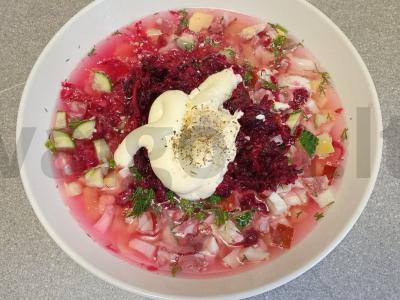 Burokėlių sriuba su rūkytomis dešromis beržo sultyse Žingsnis 9