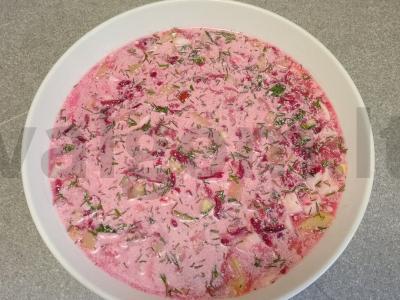 Burokėlių sriuba su rūkytomis dešromis beržo sultyse Žingsnis 10