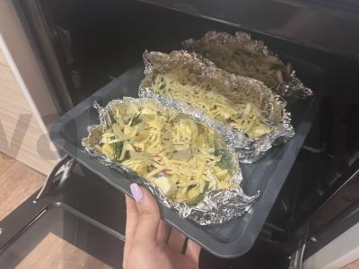 Lašišos steikas, keptas po sūriu Žingsnis 7