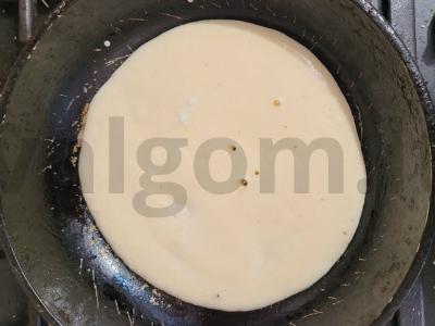 Sotūs ryžių blynai su avietėmis ant acidofilino Žingsnis 2