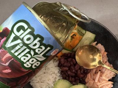 Poke dubuo su pupelėmis ir raudona žuvimi Žingsnis 5