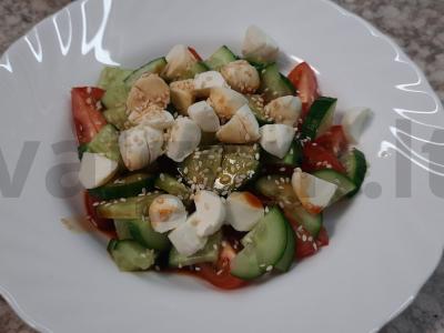 Daržovių salotas su mocarela pagrindine nuotrauka