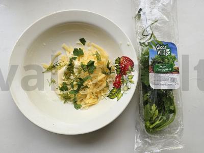 Patingėlis čeburekas su sūriu ir žolelėmis Žingsnis 2