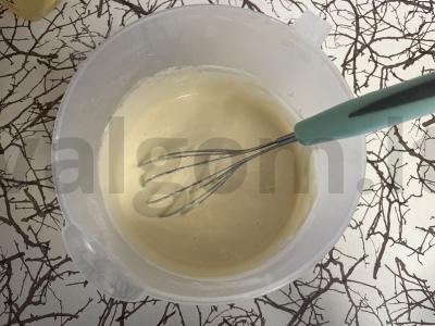 Be glitimo ryžių miltų blynai Žingsnis 2