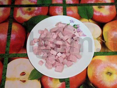 Salotas „Olivje su žaliu svogūnu“ Žingsnis 5