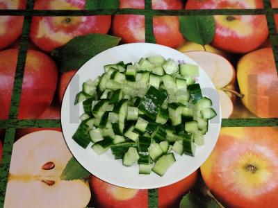 Salotas „Olivje su žaliu svogūnu“ Žingsnis 7