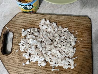 Švelnus salotas su vištiena, ananasais ir kukurūzais Žingsnis 5