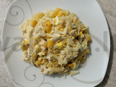 Švelnus salotas su vištiena, ananasais ir kukurūzais Žingsnis 8