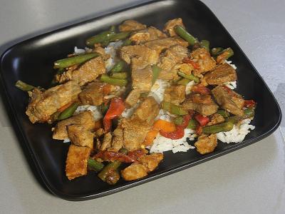 Mėsos Čar Siu su ryžiais ir žaliaisiais pupelėmis Žingsnis 8