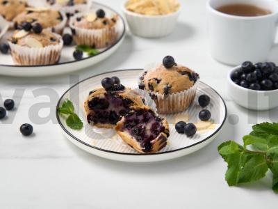 Mėlynių keksiukai pagrindine nuotrauka