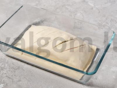 Lašišos ir špinatų pyragas sluoksniuotoje tešloje Žingsnis 4