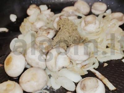 Šampinjonai su žalia karčiojo padažu ir fitneso ryžių garnyru Žingsnis 5