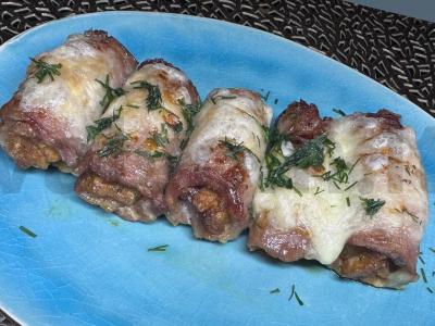 Kiaulienos ritinėliai su grybų įdaru pagrindine nuotrauka