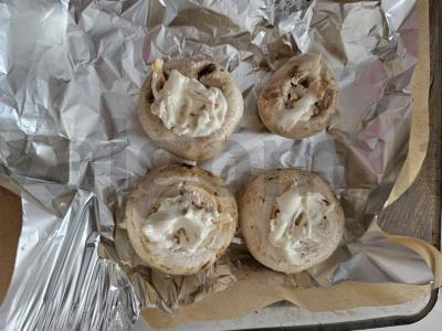 Įdaryti grybai su sūriu ir česnako padažu Žingsnis 5