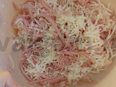 Įdaryti blynai su kumpiu ir sūriu Žingsnis 5