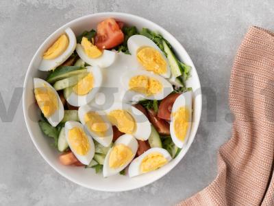 Salotas su virtais kiaušiniais ir daržovėmis Žingsnis 6