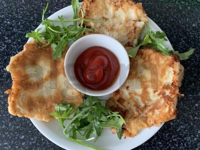 Menkių filė tešloje su citrinos sultimis ir prieskoniais pagrindine nuotrauka