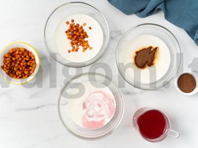 Blanmanžė su šaltalankiais, kakava ir uogomis Žingsnis 4