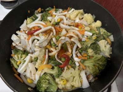 Kalmarai su daržovėmis per 20 minučių Žingsnis 3