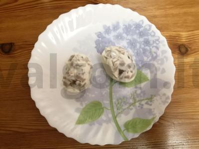 Vištienos kiaušiniai su grybų kepure Žingsnis 4