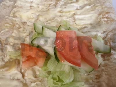 Šašlykas su kepta mėsa gruziniškoje lavašo duonoje Žingsnis 4