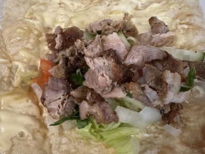 Šašlykas su kepta mėsa gruziniškoje lavašo duonoje Žingsnis 6