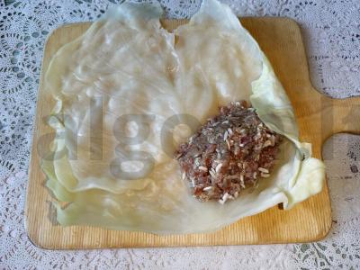 Kopūstai su vištienos skrandžių ir ryžių faršu Žingsnis 2