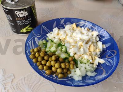 Salotas „Šviežumas“ su žirneliais Žingsnis 5