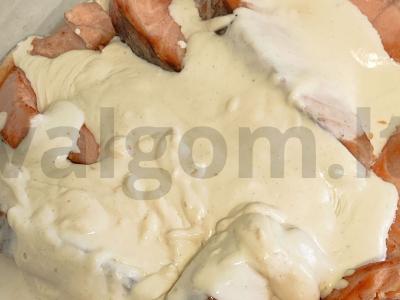 Lašiša grietinėlės padaže Žingsnis 5