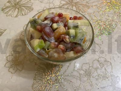 Vaisių salotos „Šokoladinė-uogų nuotaika“ Žingsnis 9