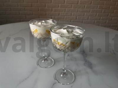 Avižų desertas su mangais ir kartokuoju šokoladu Žingsnis 3