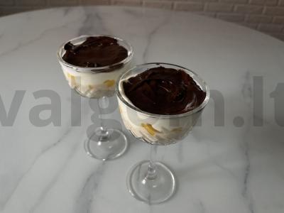 Avižų desertas su mangais ir kartokuoju šokoladu Žingsnis 4