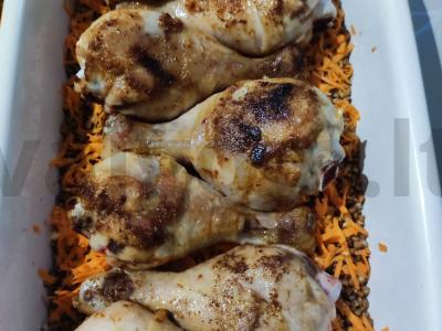 Grikių košė, kepta orkaitėje su vištienos blauzdomis Žingsnis 4