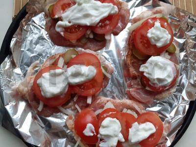 Mėsa prancūziškai su graikišku jogurtu ir daržovėmis Žingsnis 2