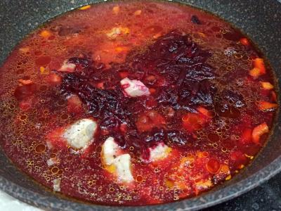 Šaltibarščiai su kiauliena ir daržovėmis Žingsnis 5