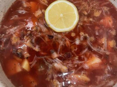 Borsčas su grybais ir citrina Žingsnis 7