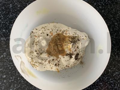 Bulvės su vištienos krūtinėle grietinės ir garstyčių padaže Žingsnis 3