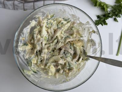 Salotos su kalmarais ir agurkais Žingsnis 7